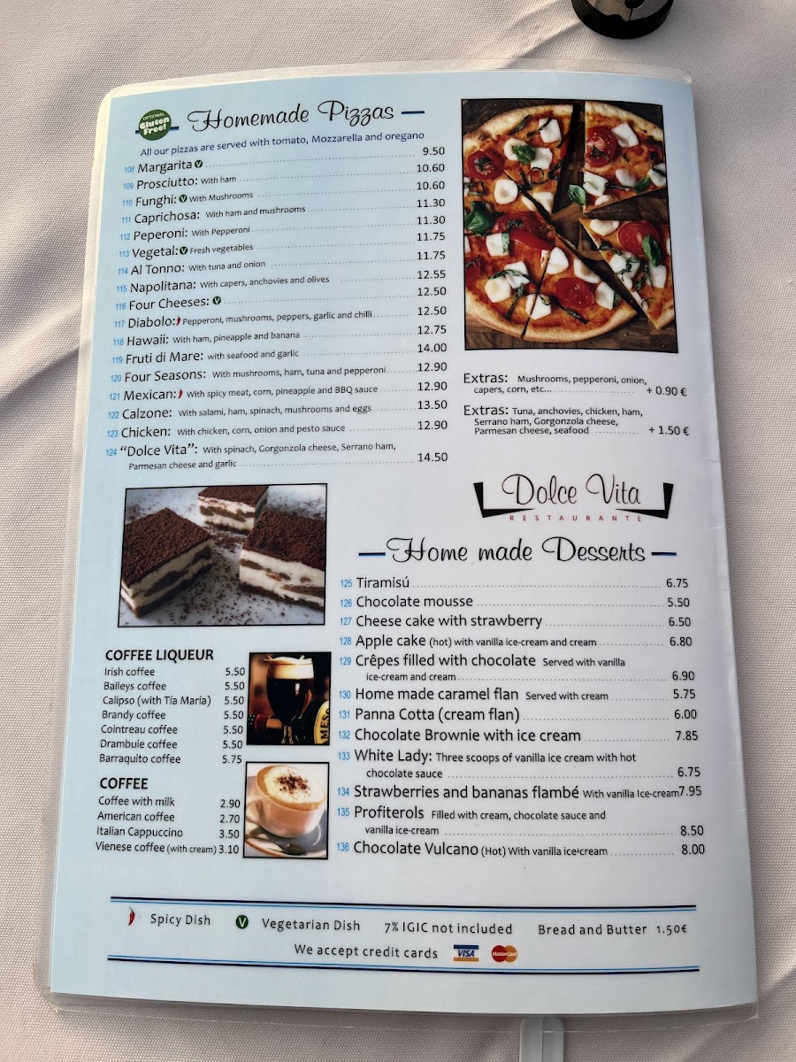 Restaurante La Dolce Vita Menu - Image 1